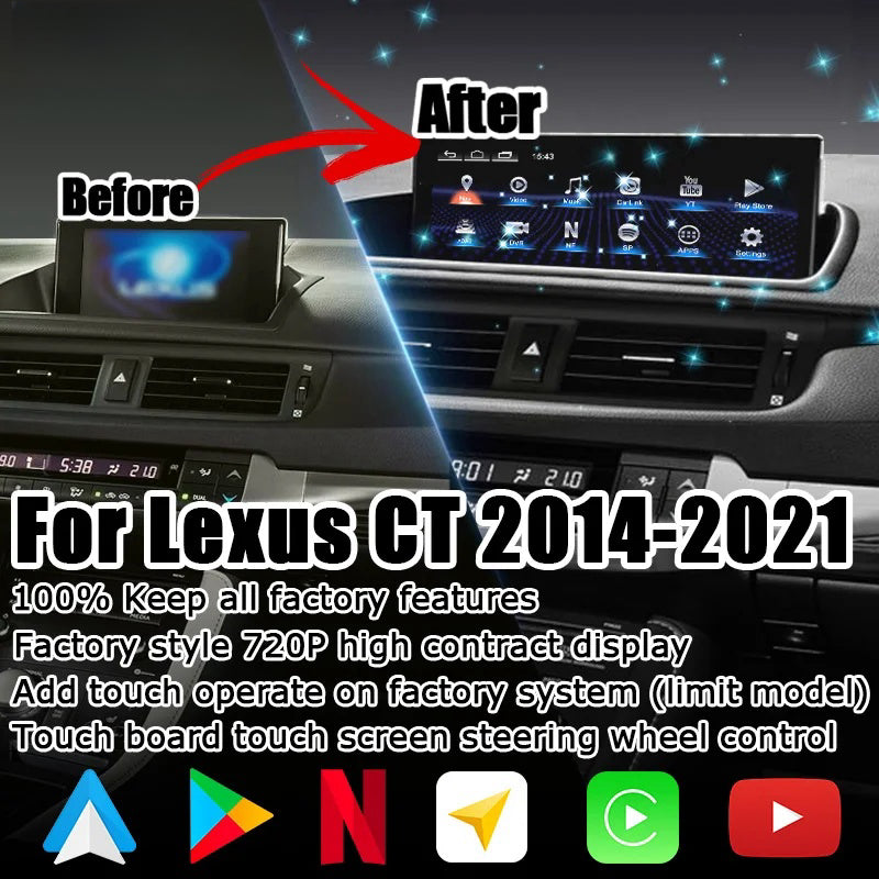 10.25 Inches Android Screen Display for Lexus CT200h CT 2014-2021
