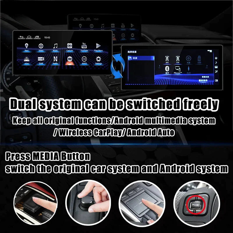 10.25 Inches Android Screen Display for Lexus RX270 RX350 RX450H 2009-2015