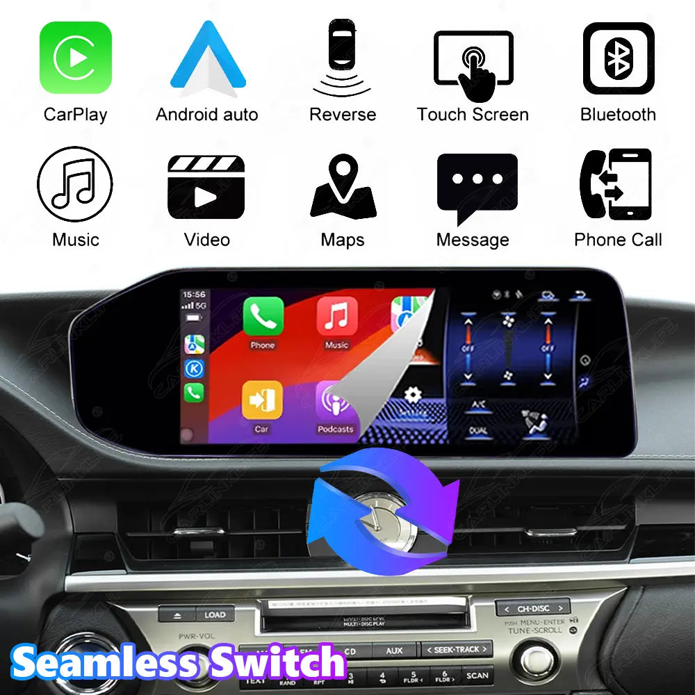 12.3 Inch Linux Touch Screen For Lexus ES 2013-2017 Wireless Carplay Android Auto Car Radio