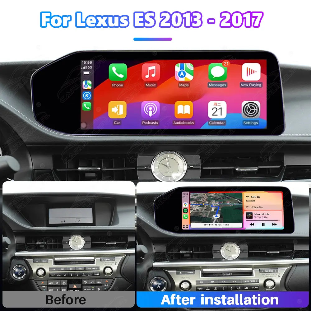 12.3 Inch Linux Touch Screen For Lexus ES 2013-2017 Wireless Carplay Android Auto Car Radio