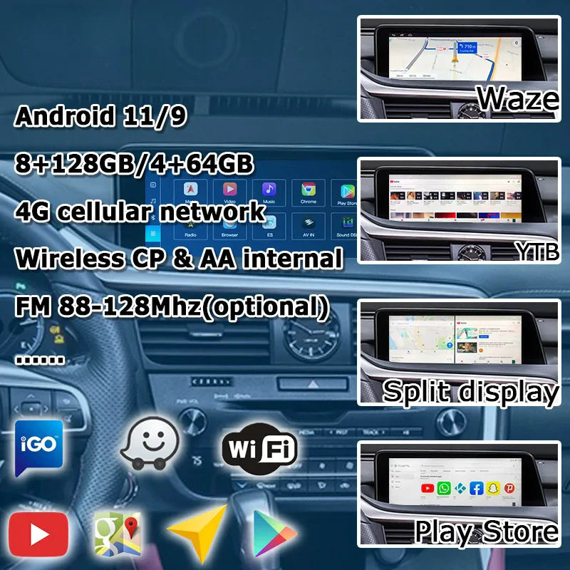 12.3 Inches Android Screen Display for Lexus RX RX350 RX450h RX200t 2016-2021