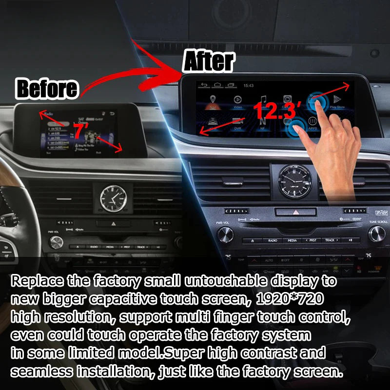 12.3 Inches Android Screen Display for Lexus RX RX350 RX450h RX200t 2016-2021