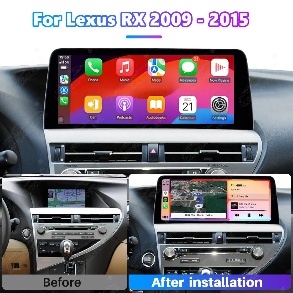 12.3 Inch Linux Touch Screen For Lexus RX 2009-2015 Wireless Carplay Android Auto Car Radio