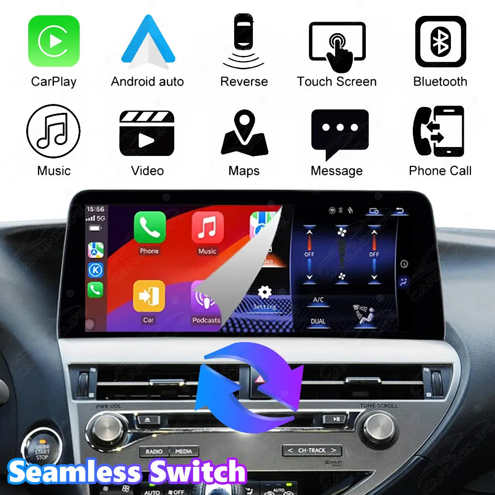 12.3 Inch Linux Touch Screen For Lexus RX 2009-2015 Wireless Carplay Android Auto Car Radio