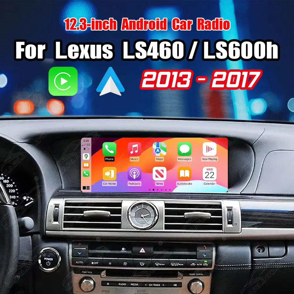 Lexus LS460 LS600h 2013–2017 12.3" Android Car Stereo Apple CarPlay Android Auto Screen Upgrade