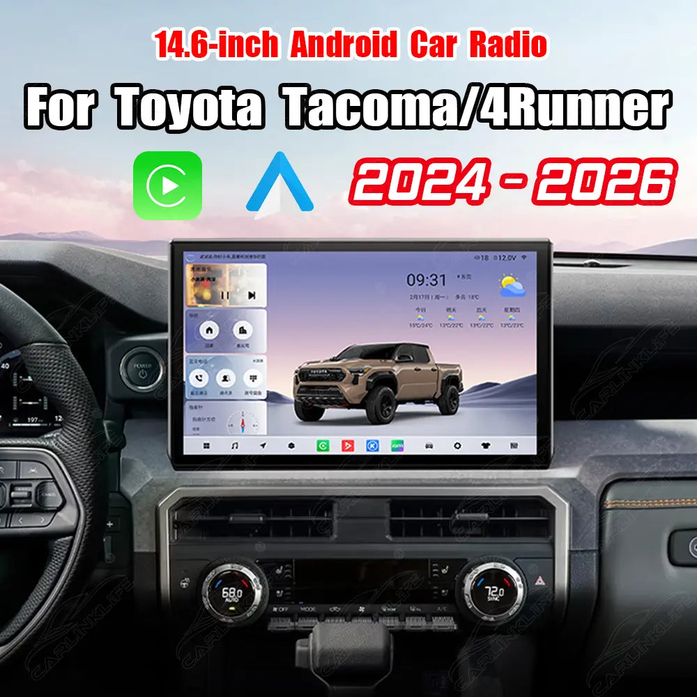 14.6 inch Android Car Radio for Toyota Tacoma/4Runner 2024-2026 Car Stereo CarPlay Multimedia Player