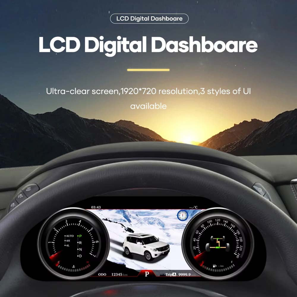 12.3" LCD Digital Cluster For Nissan Patrol Y62 Armada Infiniti QX80 2014-2019 Linux Dashboard Gauge Cluster (LHD)