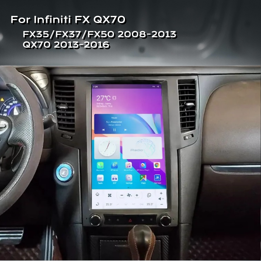 INFINITI QX70 FX35 FX37 FX50 2009-2016 Tesla-Style Touch Screen Car Radio GPS Navigation Player with CarPlay