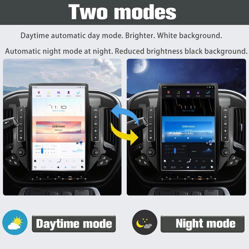 Chevrolet Silverado/GMC Sierra 2014-2018 Stereo Replacement 14.4 Inch Tesla-Style 2K IPS Screen Built-in Carplay/Android Auto