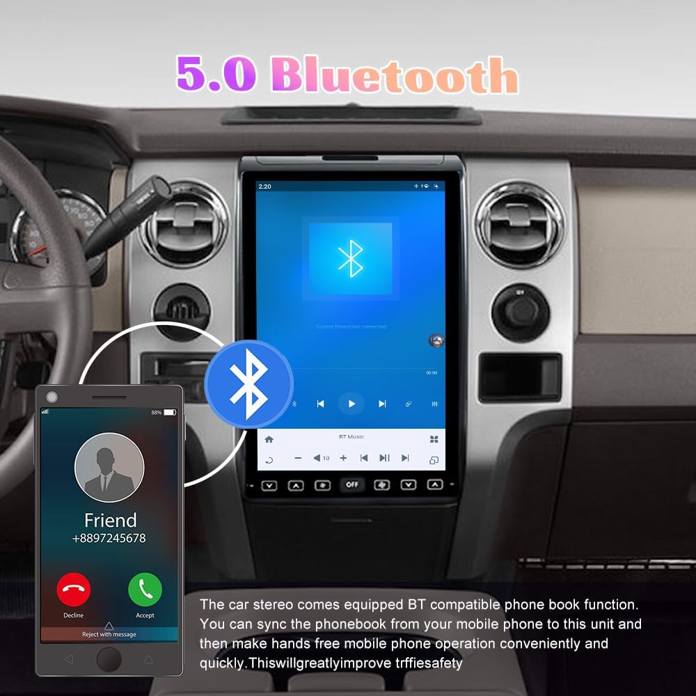 Ford F-150 2009-2014 Stereo Upgrade Tesla-Style Dash IPS Touch Screen Multimedia Player