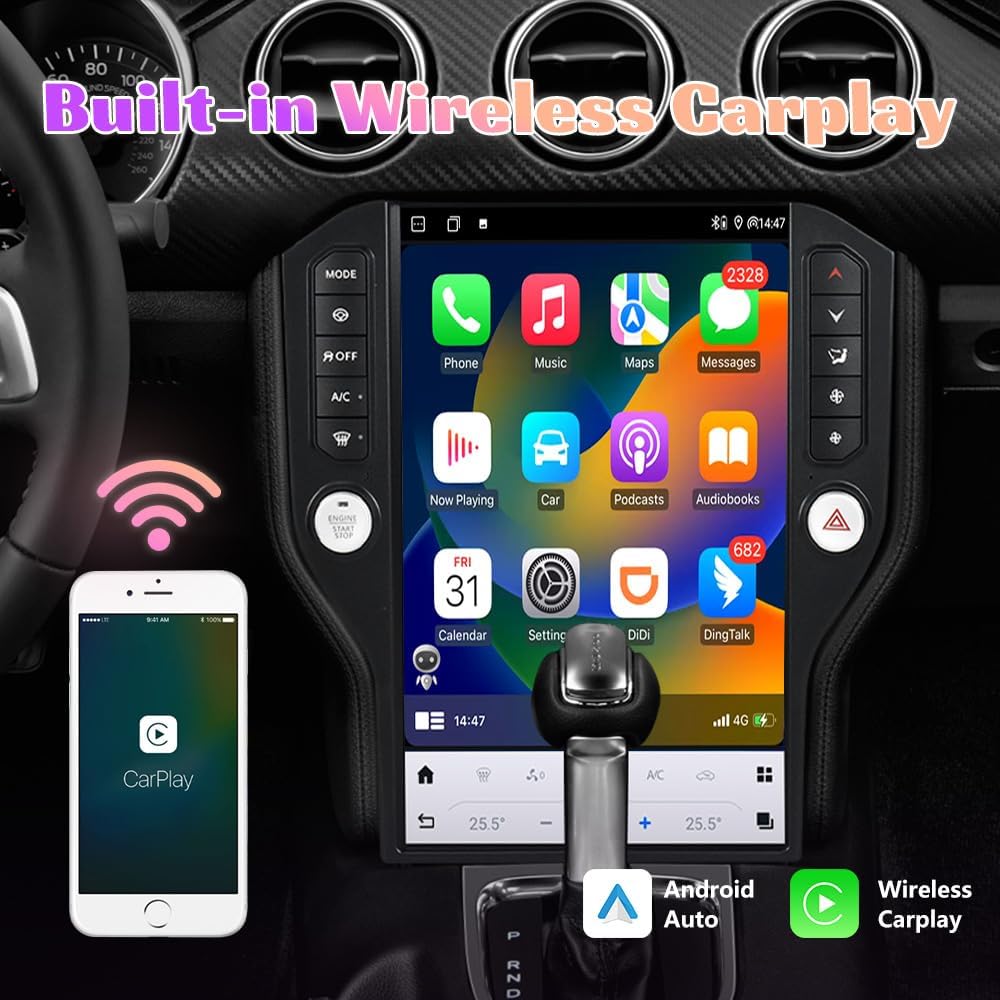 Ford Mustang 2015-2020 Tesla-Style Vertical Touch Screen Multimedia Player
