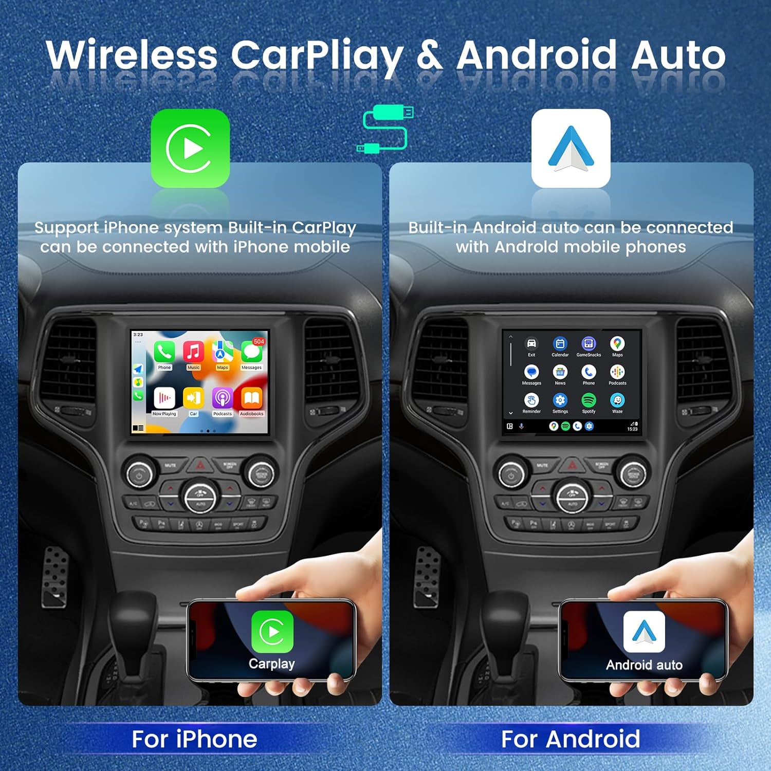 Jeep Grand Cherokee 2014-2018 HD Touch Screen Android 13 Wireless Carplay & Android Auto