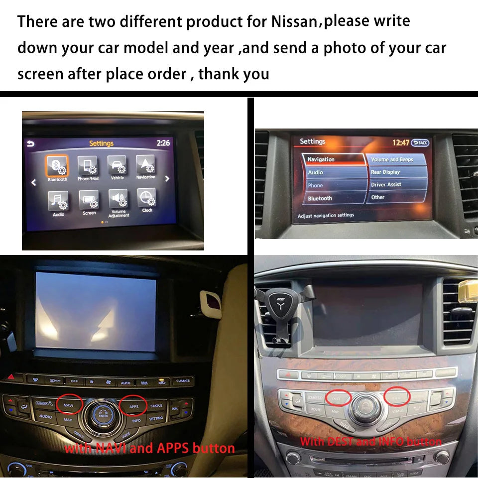 Wireless CarPlay Module for Nissan Patrol Y62 Armada 2008-2021 Android Auto Mirror Link Smart Box