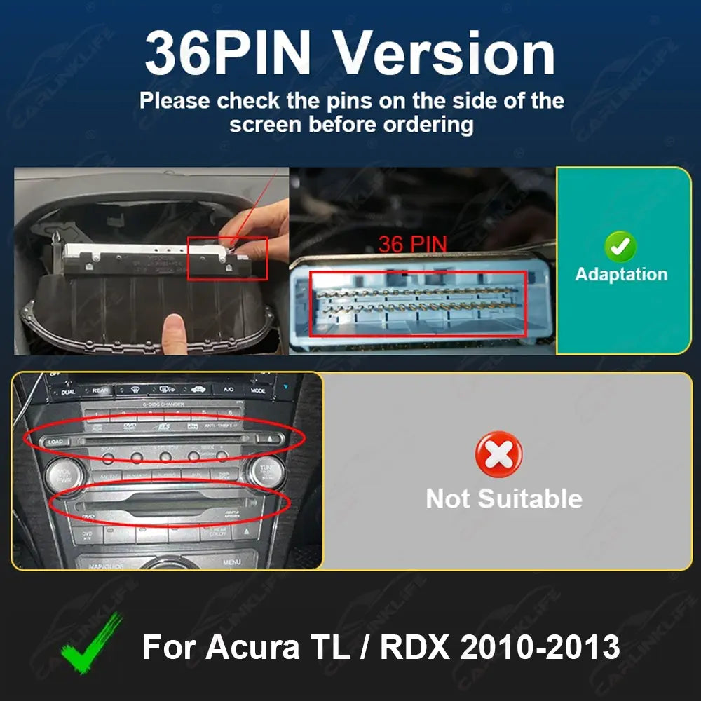 Wireless CarPlay Android Auto For Acura RDX TL ILX ZDX MDX 2007-2013 Single Screen Models CarPlay Retrofit Module