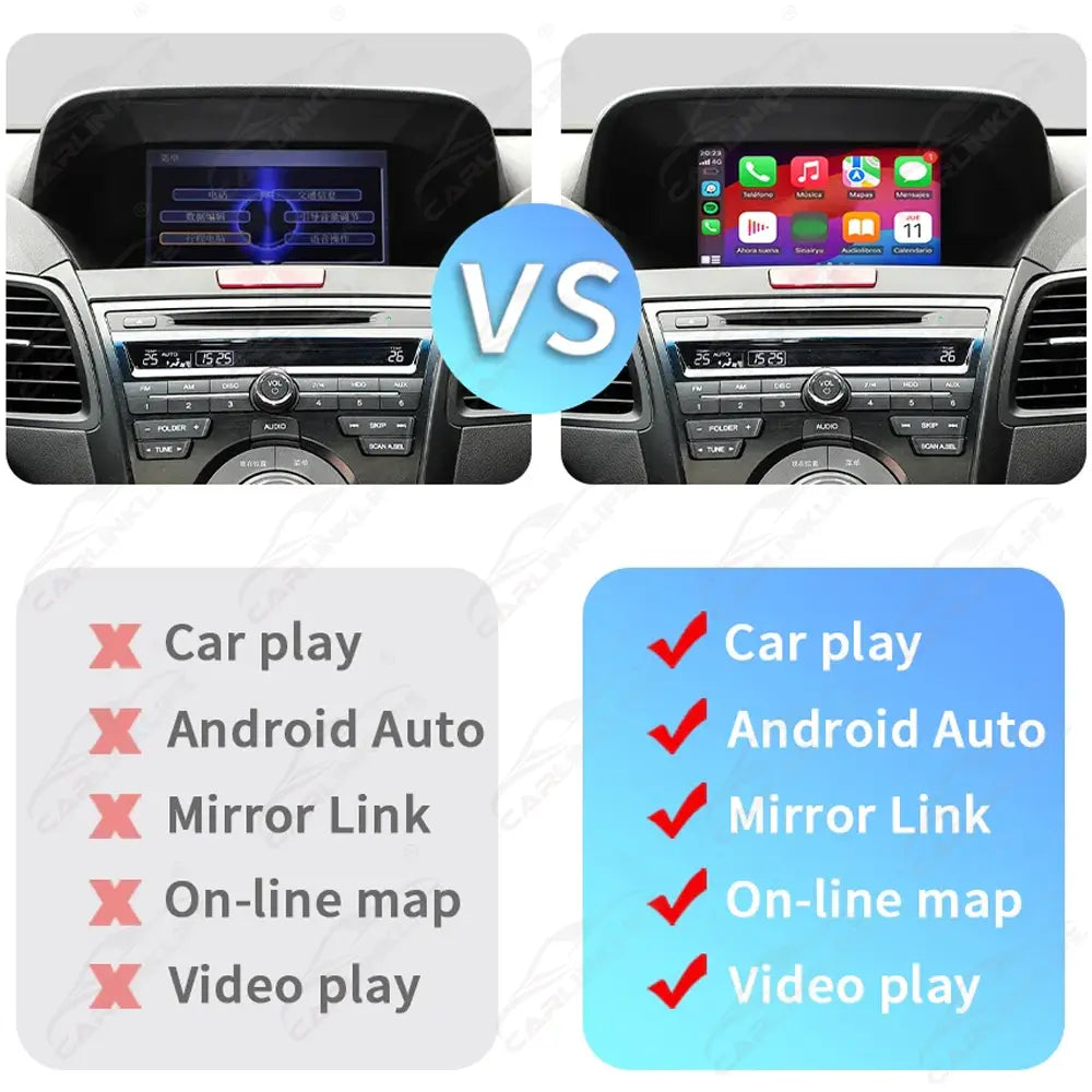 Wireless CarPlay Android Auto For Acura RDX TL ILX ZDX MDX 2007-2013 Single Screen Models CarPlay Retrofit Module