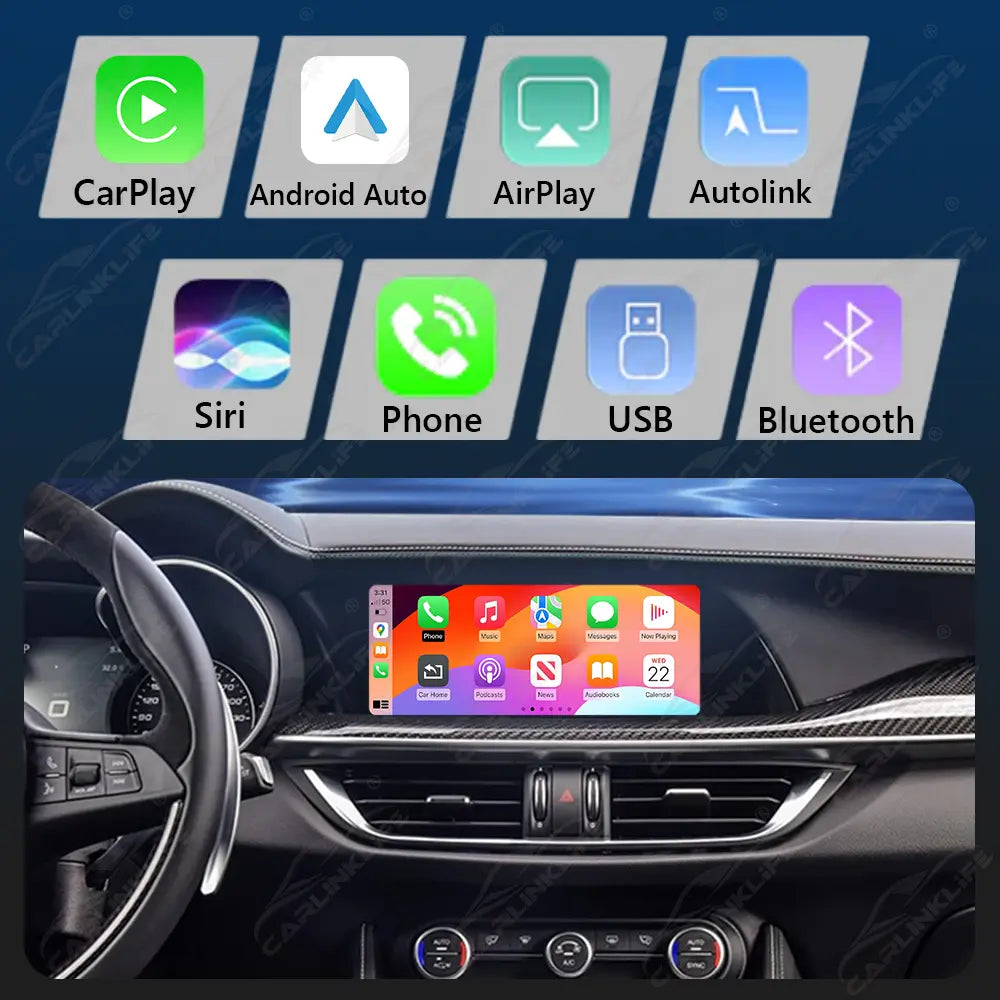 Wireless Apple Carplay Android Auto For Alfa Romeo Stelvio/Giulia/Giulietta 2014-2019 CarPlay Retrofit Module