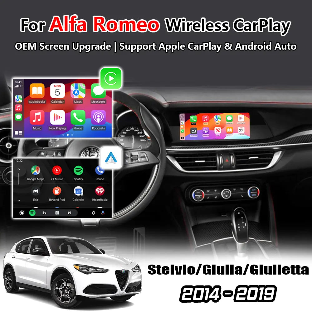 Wireless Apple Carplay Android Auto For Alfa Romeo Stelvio/Giulia/Giulietta 2014-2019 CarPlay Retrofit Module