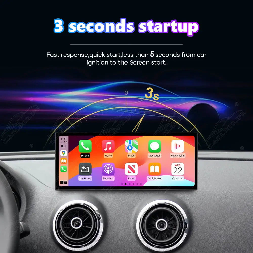 12.3" Linux Touch Screen For Audi A3 S3 2014-2019 Wireless Carplay Android Auto Car Radio