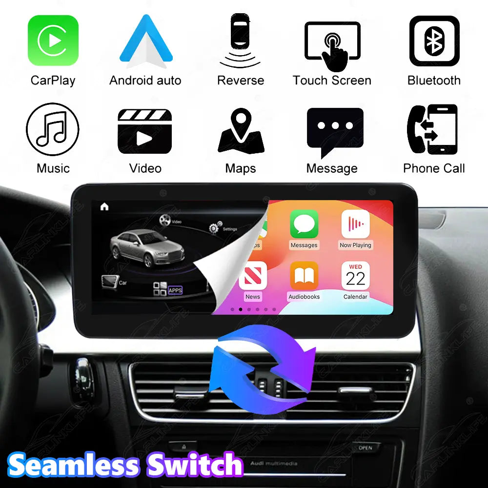 10.25"/12.3" Linux Touch Screen For Audi A4 A5 2009-2016 Wireless Carplay Android Auto Car Radio