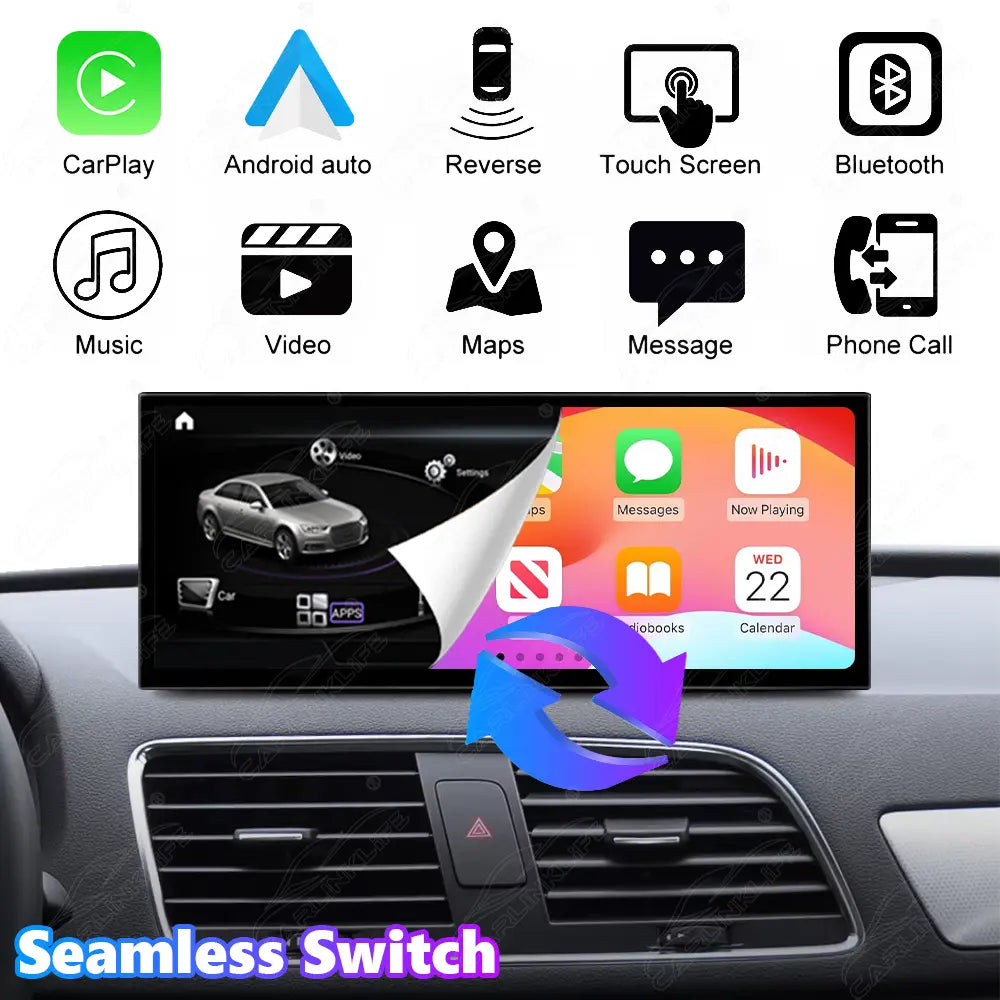 12.3" Linux Touch Screen For Audi Q3 2013-2018 Wireless Carplay Android Auto Car Radio