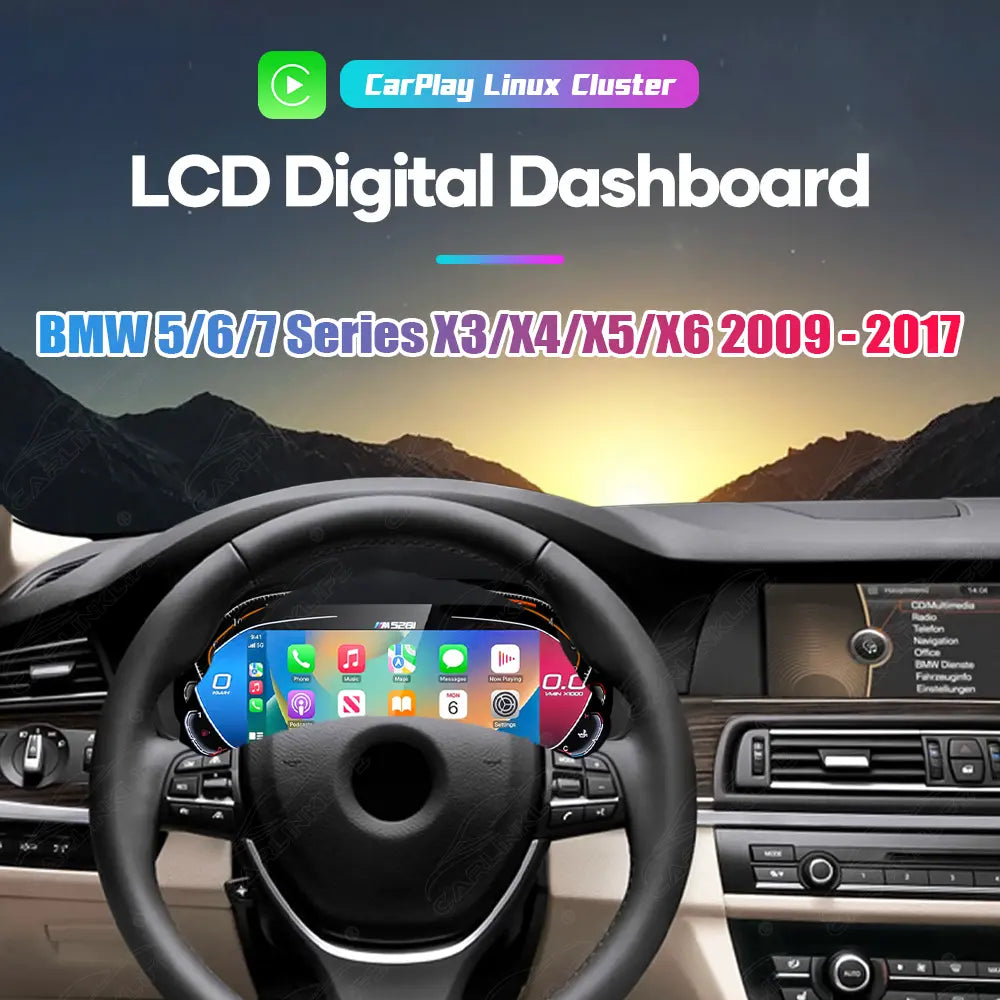 12.3" CarPlay LCD Digital Cluster For BMW 5/6/7 Series X3/X4/X5/X6 2009-2017 Linux Dashboard Gauge Cluster