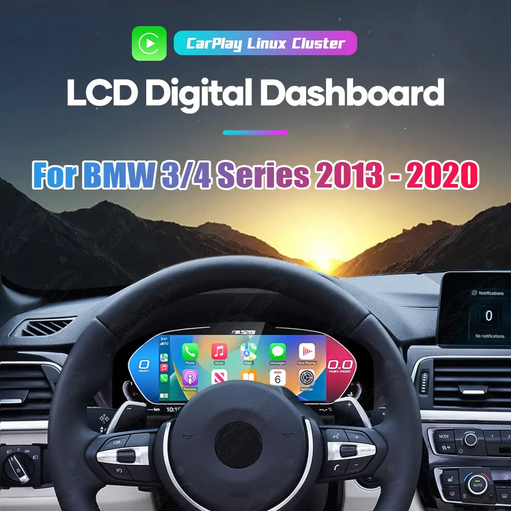 12.3" CarPlay LCD Digital Cluster For BMW 3 4 Series 2013-2020 Linux Dashboard Gauge Cluster