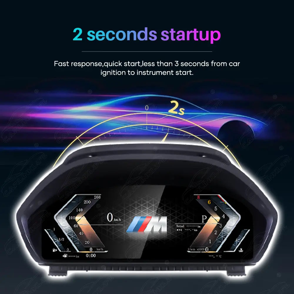 12.3" CarPlay LCD Digital Cluster For BMW 3 4 Series 2013-2020 Linux Dashboard Gauge Cluster