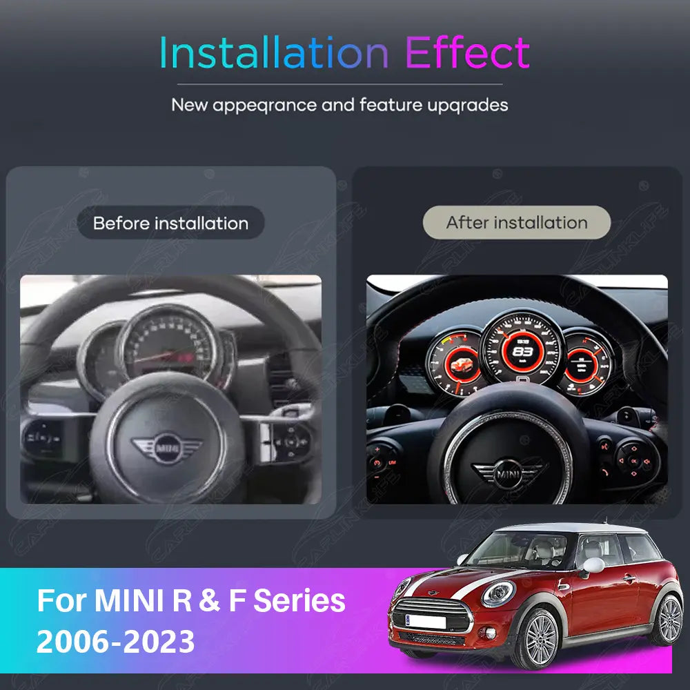 LCD Digital Cluster For MINI R & F Series 2006-2023 Linux Dashboard Gauge Cluster