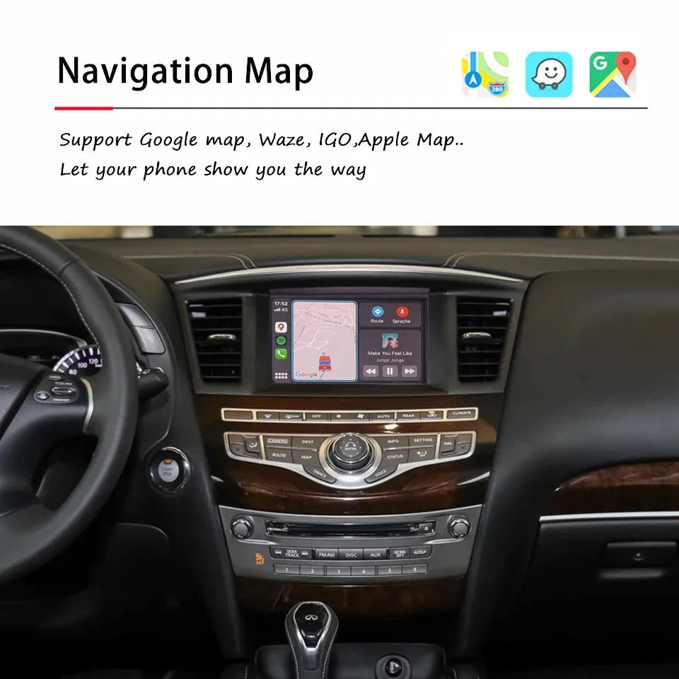 Wireless CarPlay For Infiniti QX60 QX70 JX35 G37 Nissan GT-R 2008-2020 Android Auto Apple CarPlay Carlinklife Interface Module