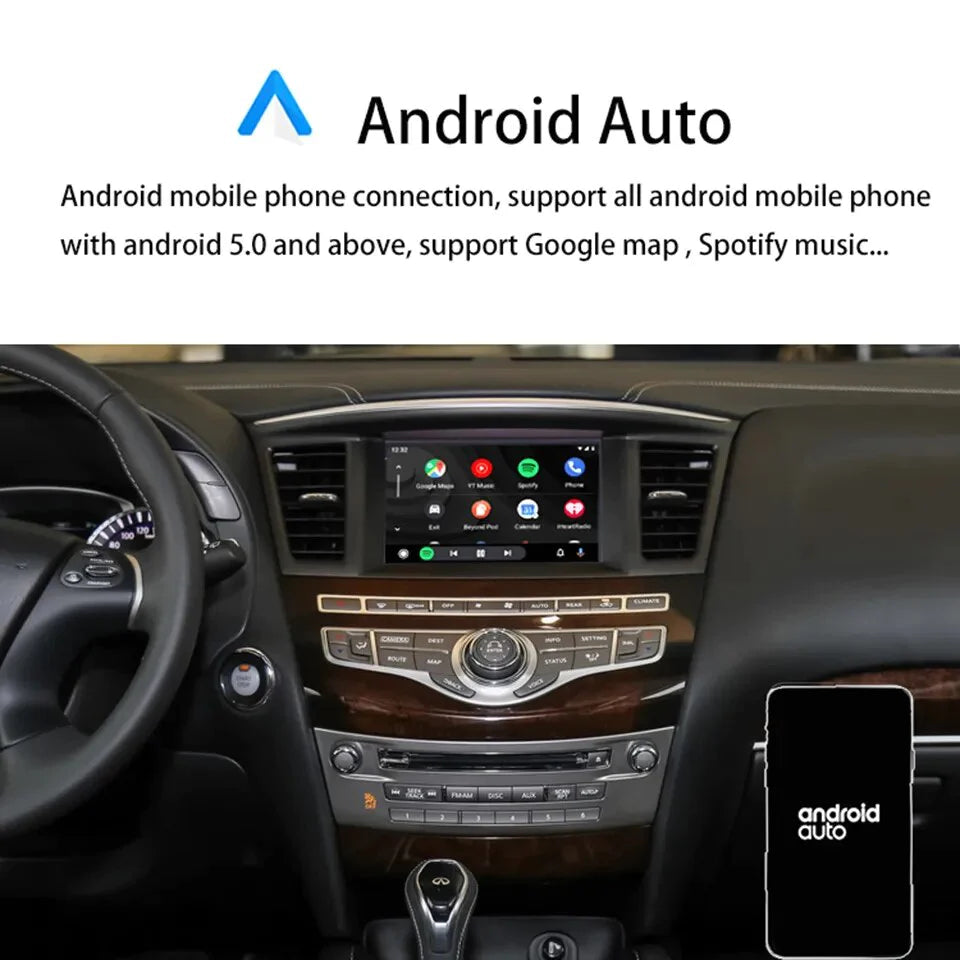 Wireless CarPlay For Infiniti QX60 QX70 JX35 G37 Nissan GT-R 2008-2020 Android Auto Apple CarPlay Carlinklife Interface Module