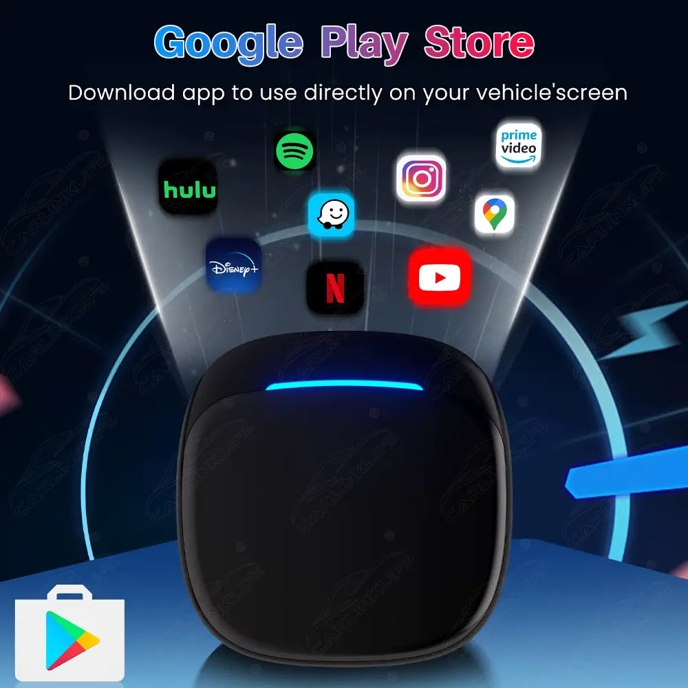 Carlinklife Magic Box 2.0 - Wireless CarPlay/ Android Auto Adapter Streaming Multimedia AI Box MAX