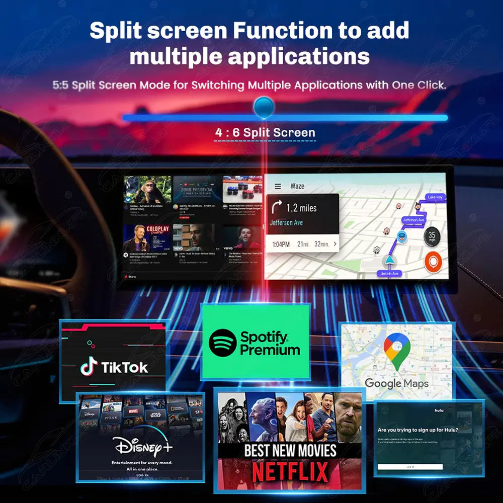 Carlinklife Magic Box 2.0 - Wireless CarPlay/ Android Auto Adapter Streaming Multimedia AI Box MAX