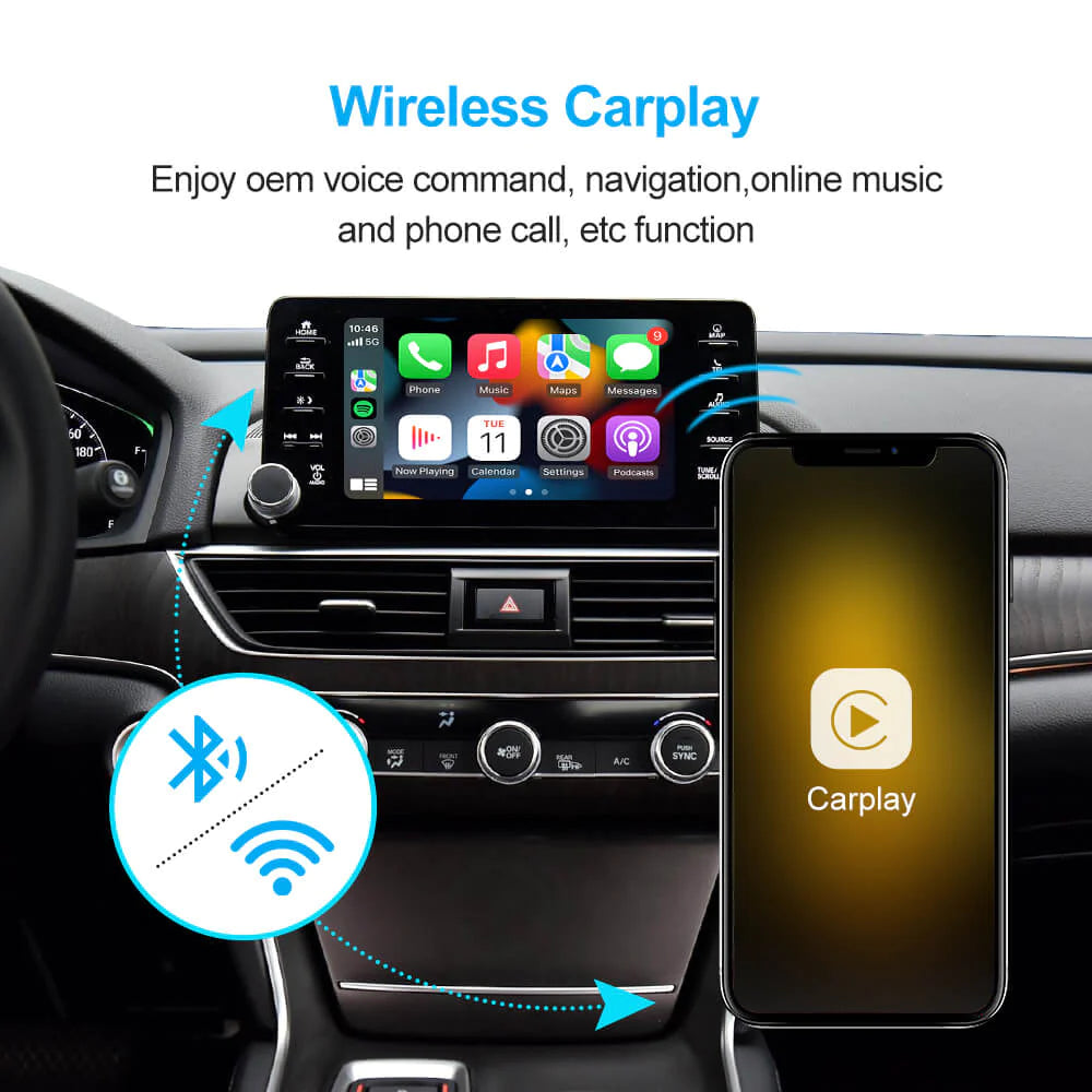 Wireless Carplay Module For Honda Accord 10th Generation 2018- Android Auto Mirror Link Navigation Camera Video USB
