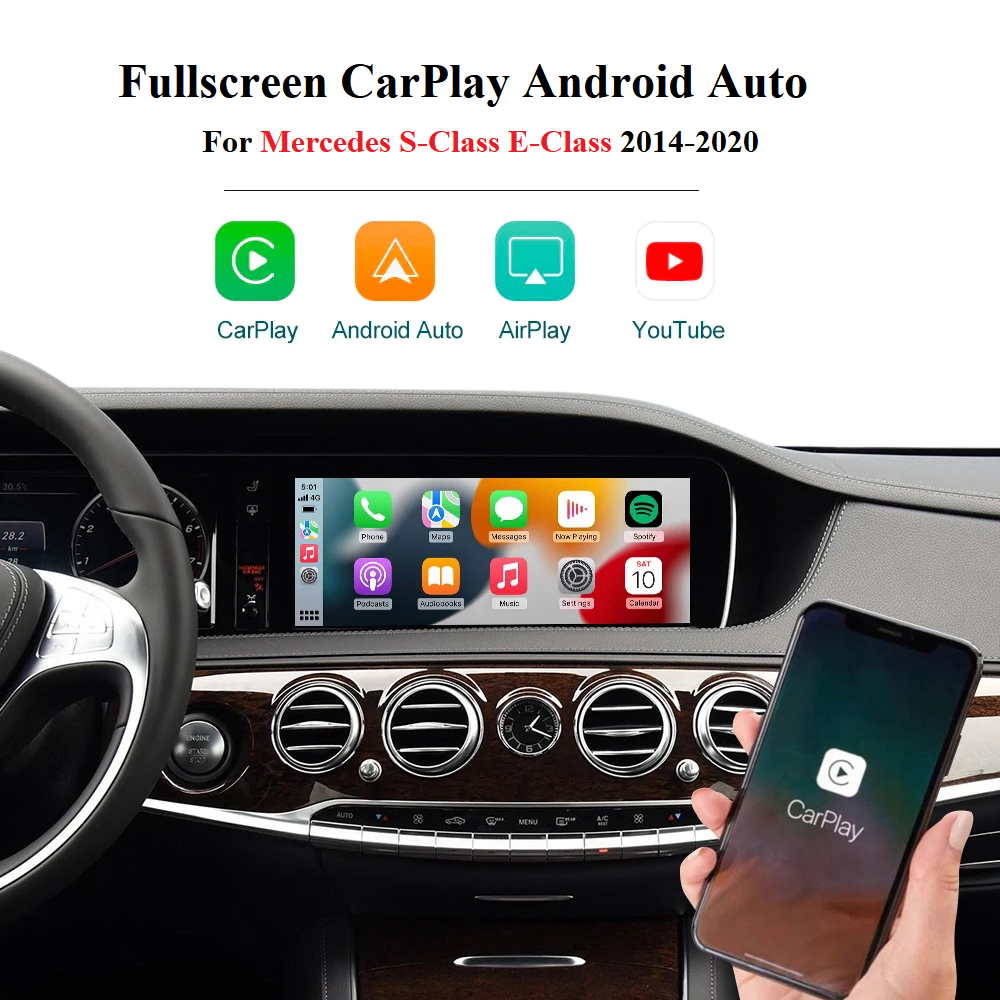 Full Screen Wireless Carplay & Android Auto for Mercedes S-Class(W222) E-Class(W212) 2014-2020 E-Class W213 2021-2023