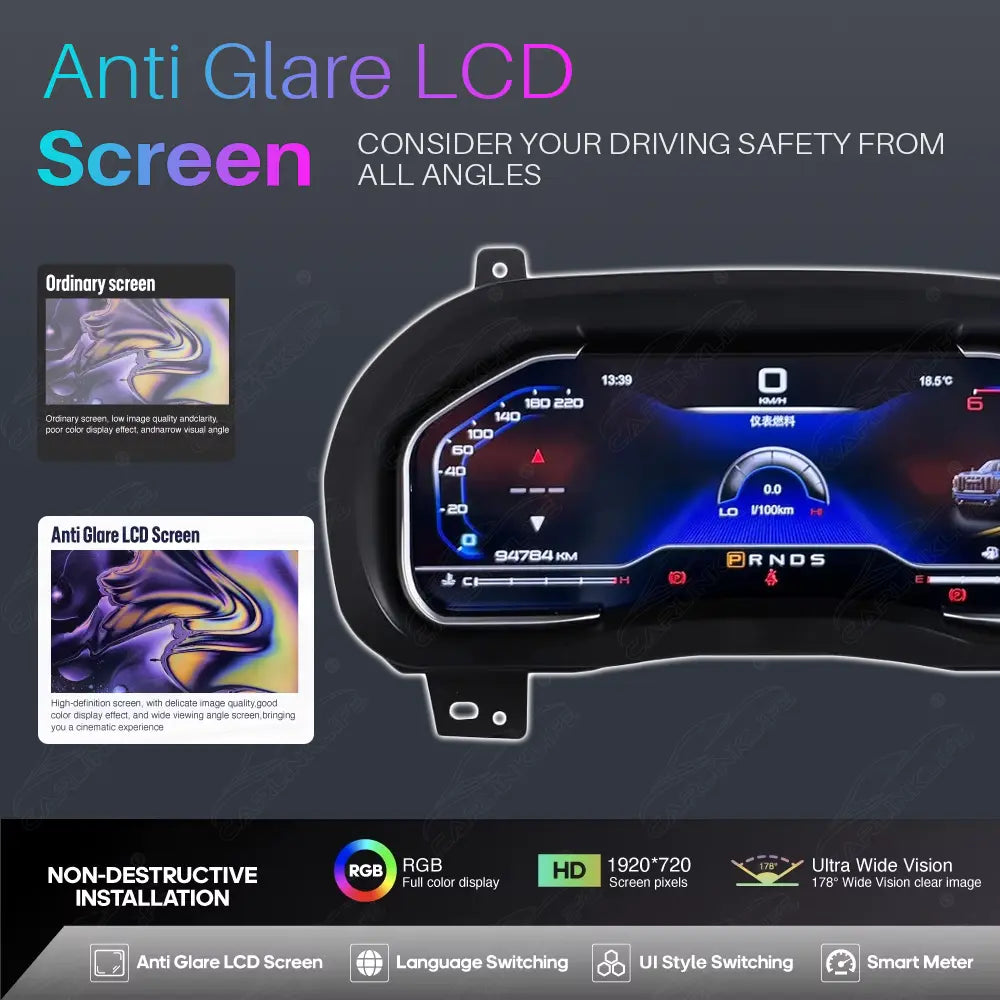 12.3" LCD Digital Cluster For Chevrolet Silverado 2013-2019/GMC-SIERRA 2014-2019 Linux Dashboard Gauge Cluster