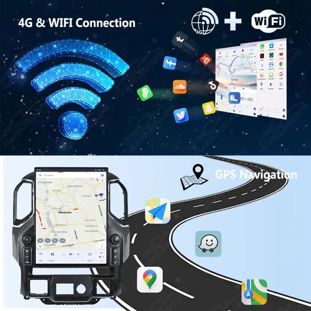 Chevrolet Silverado GMC Sierra 2019-2024 Android 13 IPS 2K Touch Screen GPS Navigation Video Player Support Carplay