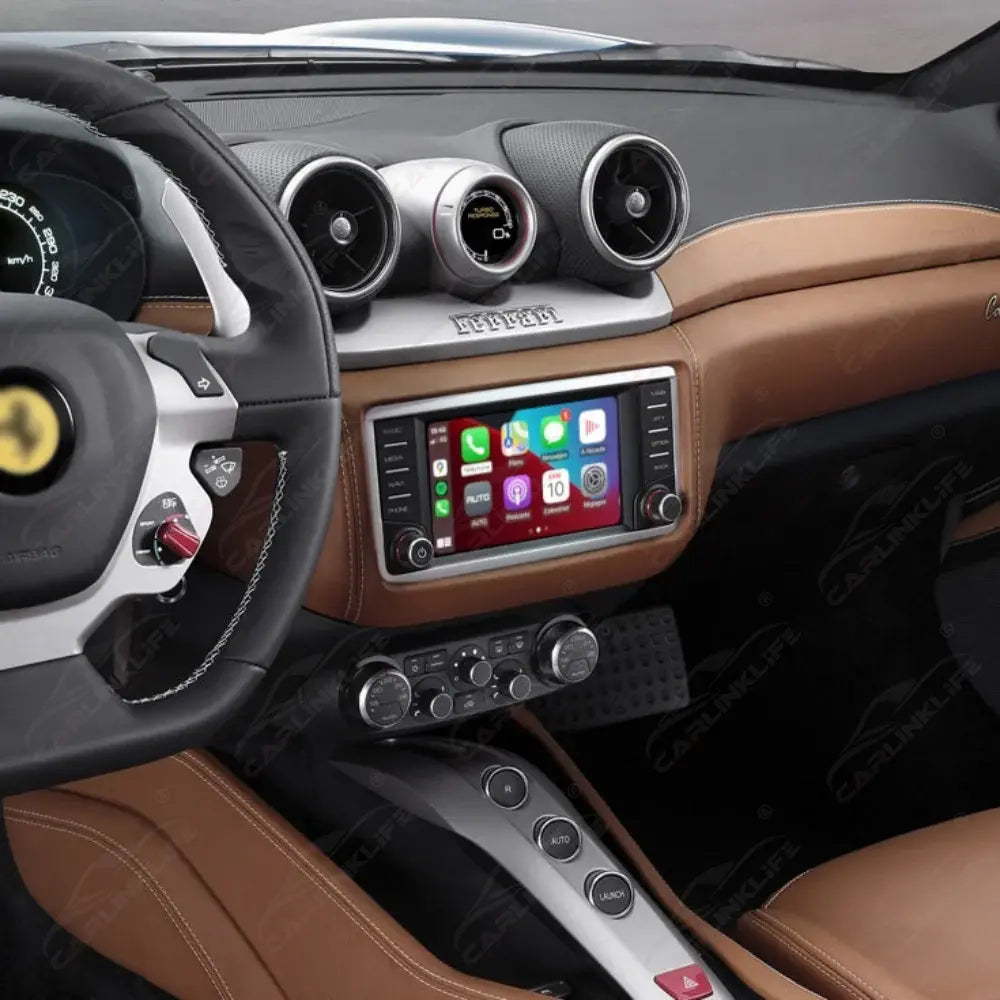 Wireless Apple Carplay & Android Auto for Ferrari 458 (F142) 488 (F142M) F12Berlinetta (F152) F8 (F142MFL) 812 Superfast (F152M) GTC4Lusso (F151M) Portofino (F164) Roma (F169) 296 (F171) SF90 (F173) California T (F149M) 2009-2025