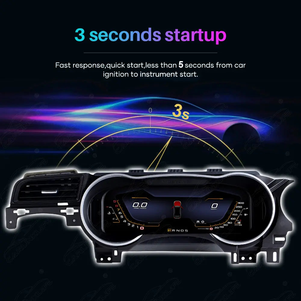 12.3" CarPlay LCD Digital Cluster For Ford Mustang 2015-2021 Linux Dashboard Gauge Cluster