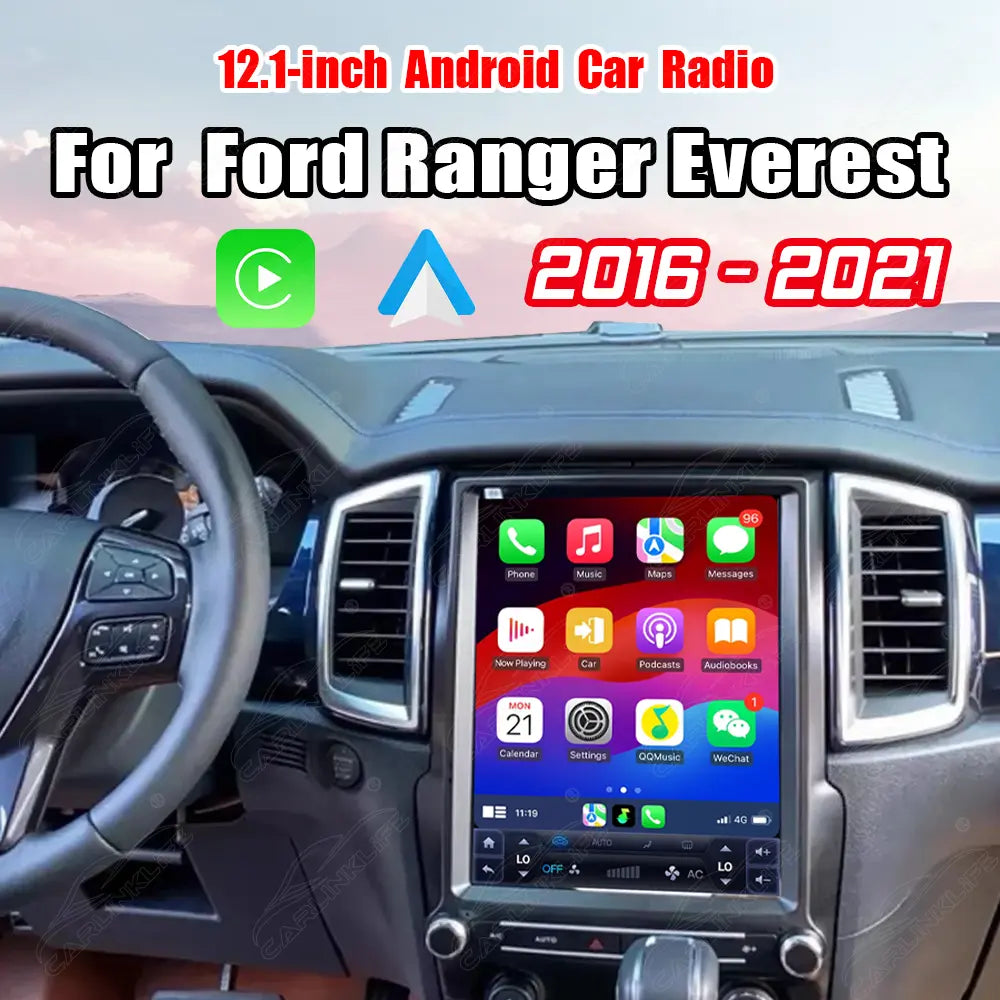 Ford Ranger Everest 2016-2021 12.1" Android Car Stereo Apple CarPlay Android Auto Screen Upgrade