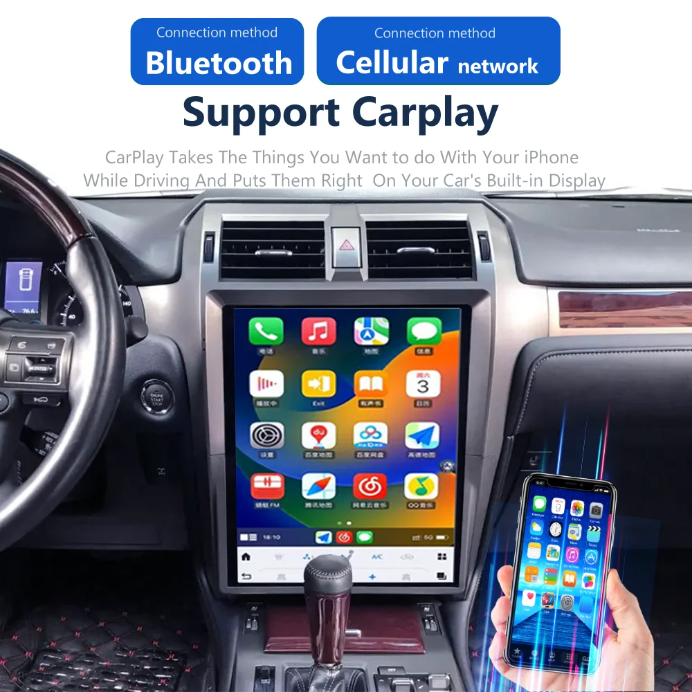 LEXUS GX460 GX400 2010-2021 Tesla-Style Car Stereo Auto Radio Car Multimedia Player Carplay Android Auto