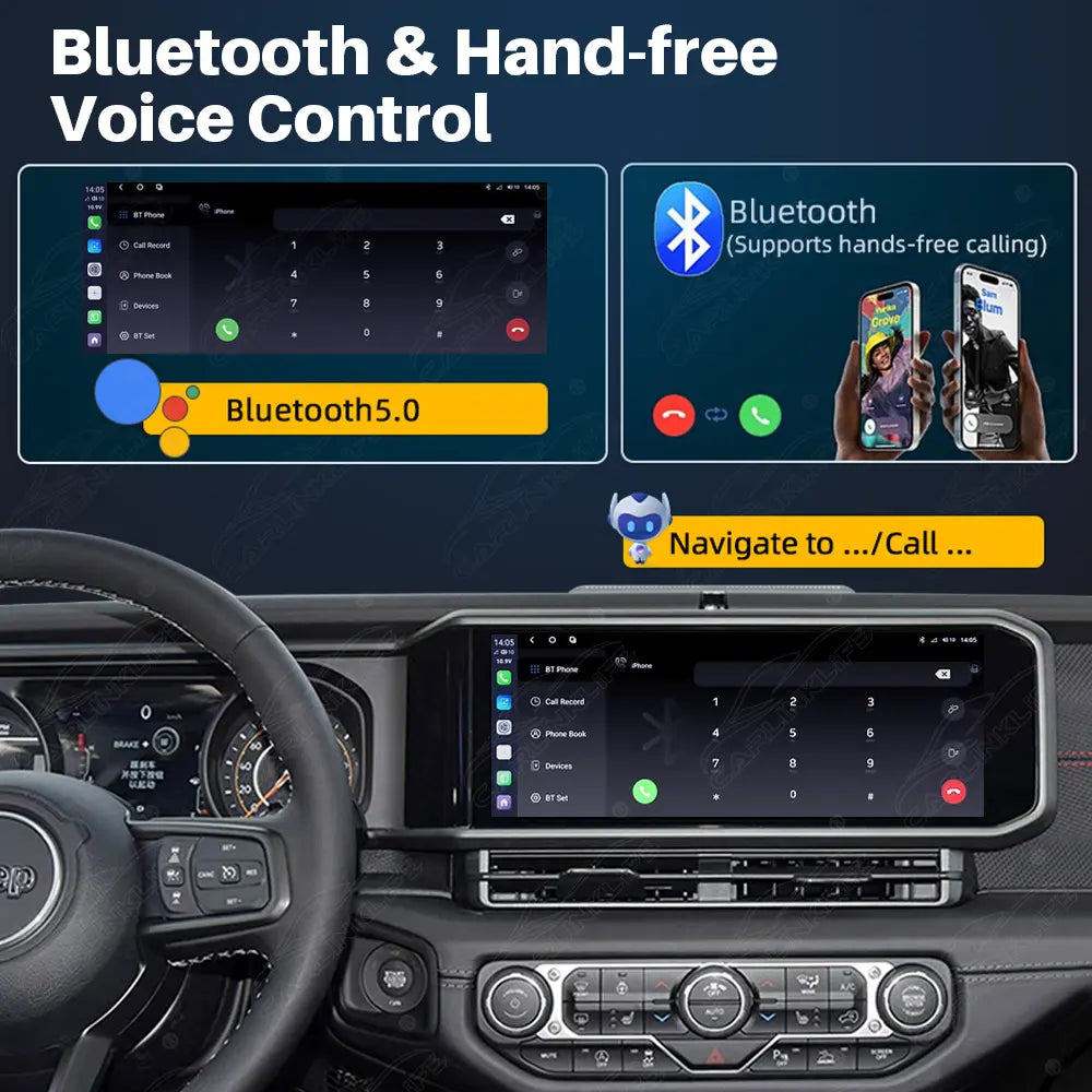 Jeep Wrangler JL (2018-2023) 15" Android Car Screen Upgrade with Wireless CarPlay & Android Auto | OEM Style Car Stereo