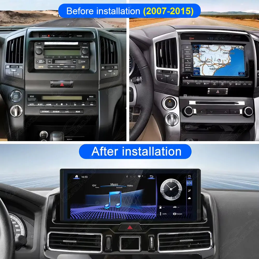 12.3 inch Android Car Radio for Toyota Land Cruiser 200 LC200 2007-2021 Car Stereo CarPlay Multimedia Player