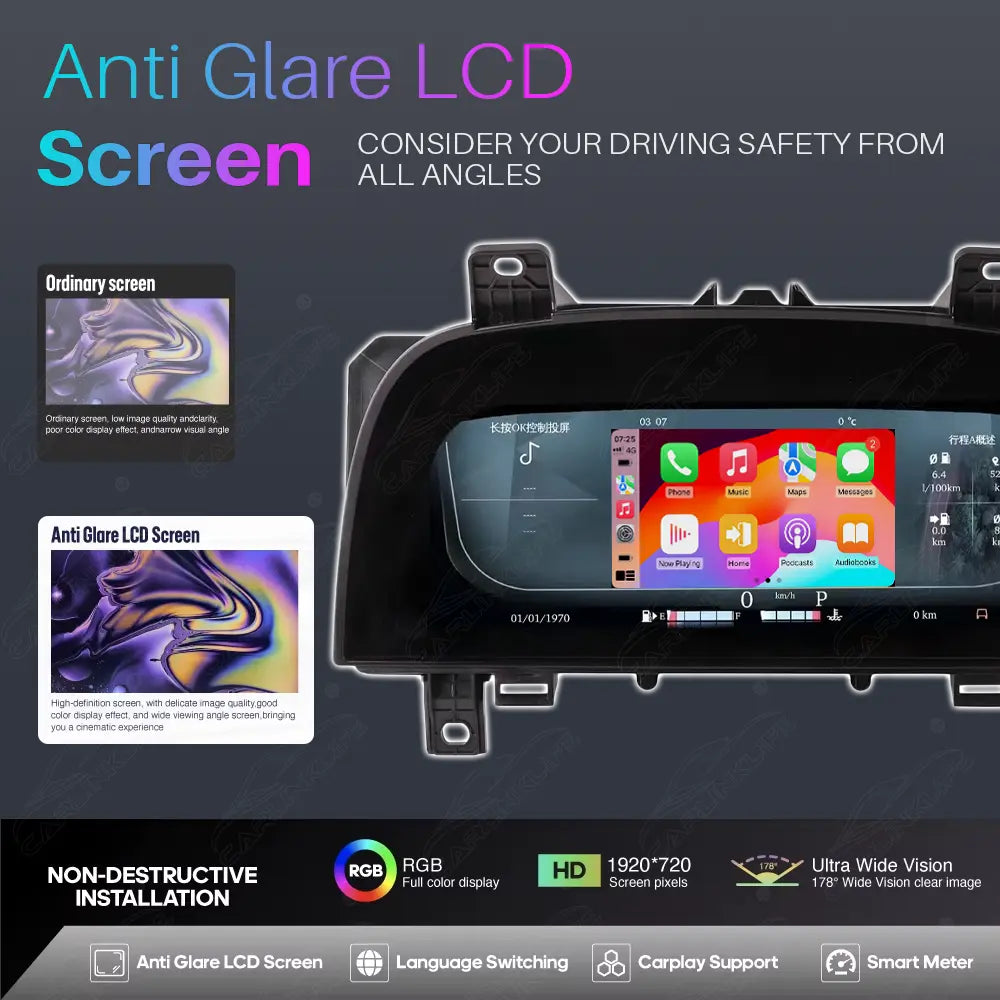 12.3" LCD Digital Cluster For Land Rover Discovery 4 LR4 2009-2016 / Range Rover Sport 2010-2013 Linux Dashboard Gauge Cluster