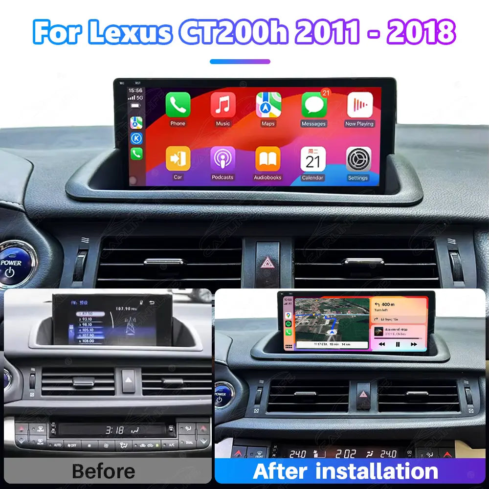 10.25 Inch Linux Touch Screen For Lexus CT 200h 2011-2018 Wireless Carplay Android Auto Car Radio