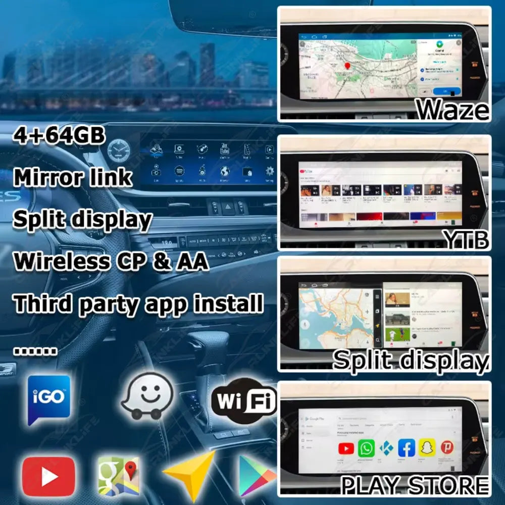 Android Multimedia Interface Box for Lexus ES300H ES350 ES250 2017-2022 with Youtube, Google Play