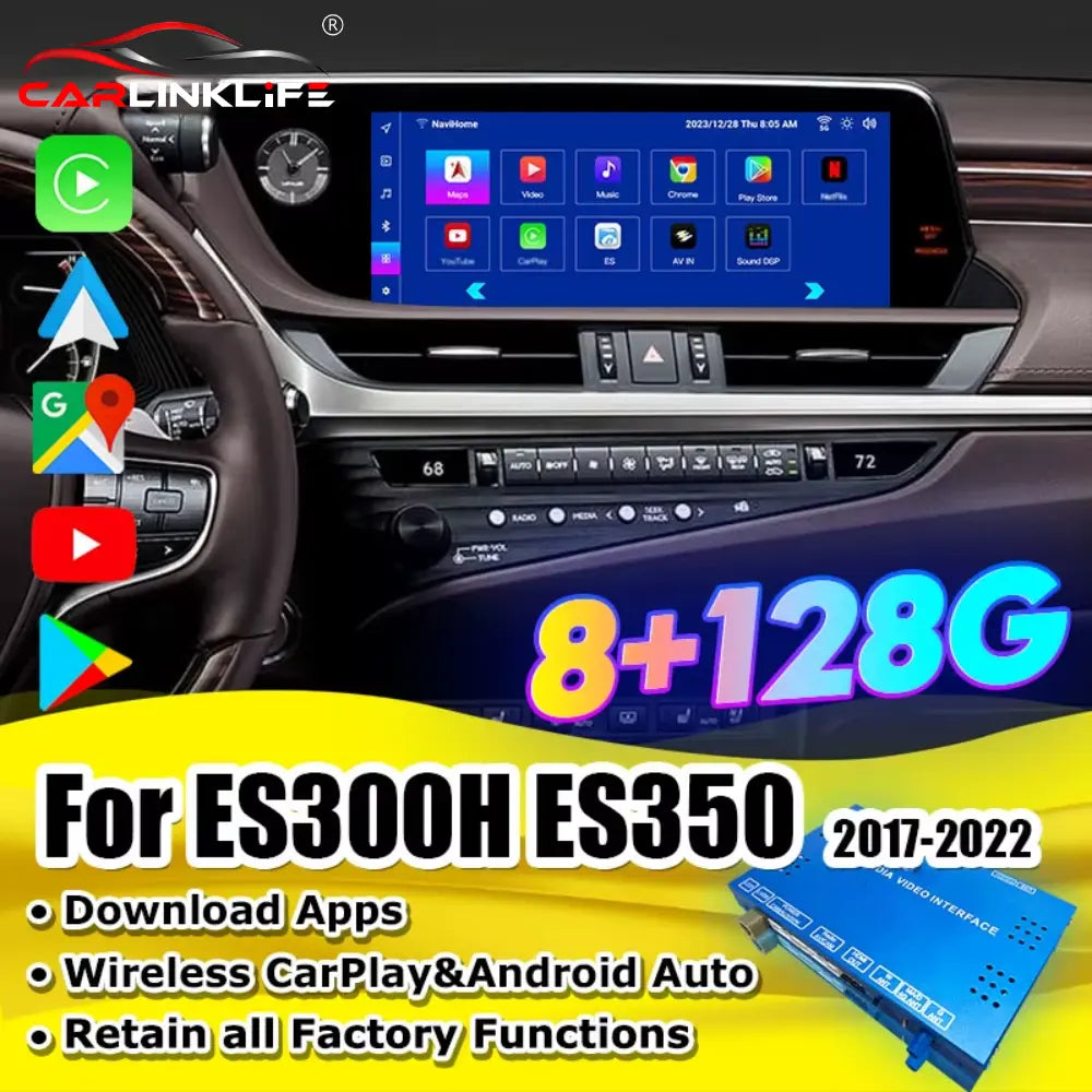 Android Multimedia Interface Box for Lexus ES300H ES350 ES250 2017-2022 with Youtube, Google Play