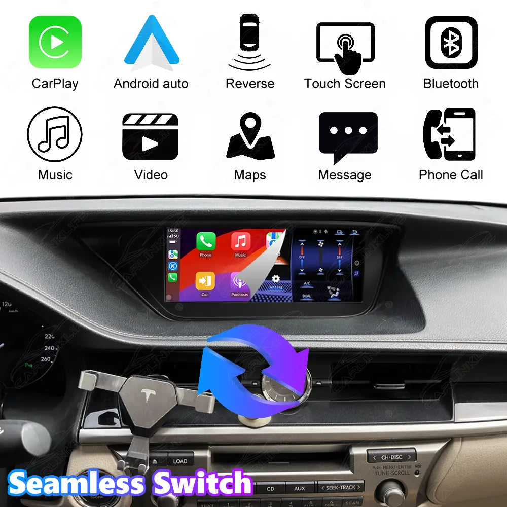 10.25 Inch Linux Touch Screen For Lexus ES 2013-2018 Wireless Carplay Android Auto Car Radio