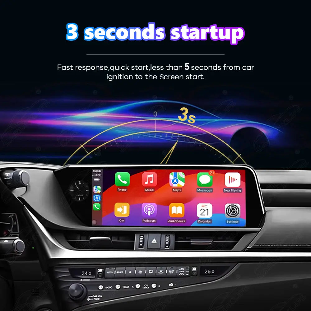 12.3 Inch Linux Touch Screen For Lexus ES 2018-2021 Wireless Carplay Android Auto Car Radio