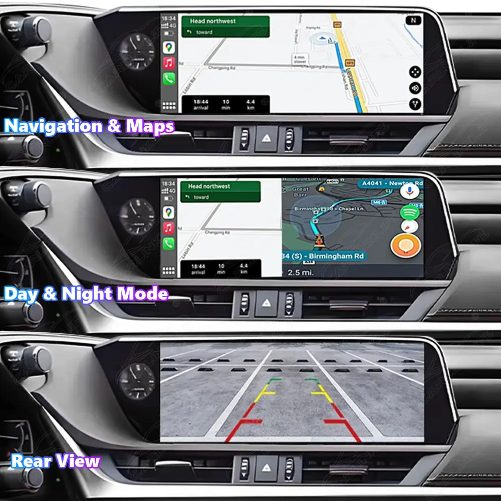12.3 Inch Linux Touch Screen For Lexus ES 2018-2021 Wireless Carplay Android Auto Car Radio