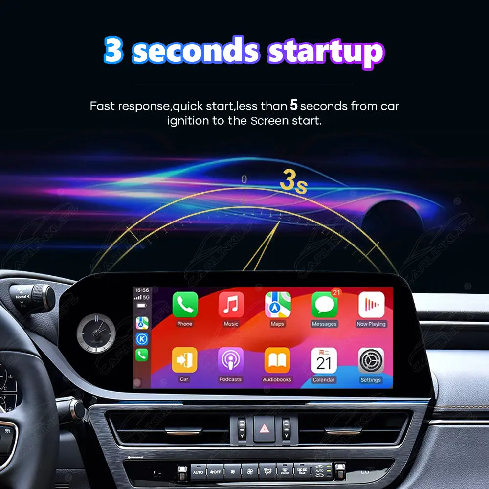 12.3 Inch Linux Touch Screen For Lexus ES 2022-2023 Wireless Carplay Android Auto Car Radio